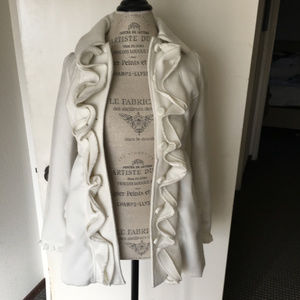 Joie White Peacoat with Back Bow